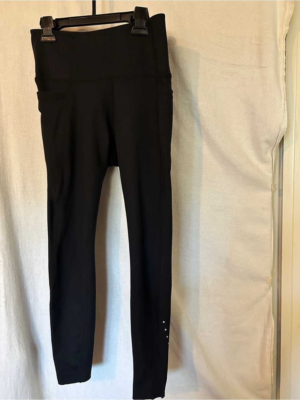 Danskin Black High-Waist Leggings with Ankle Stud Accents